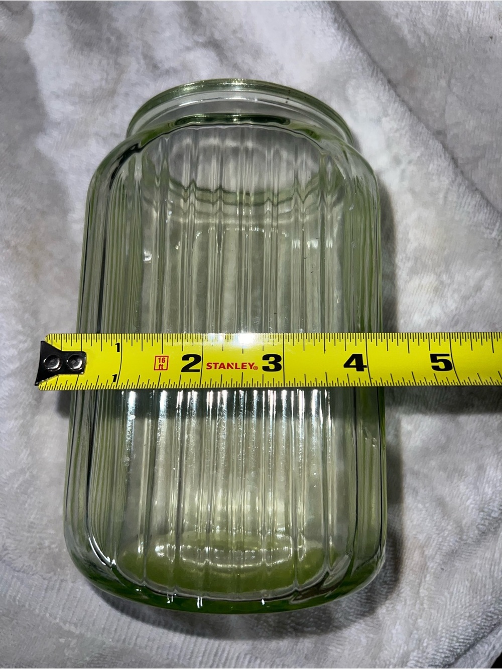 Depression Uranium GLASS Ribbed JAR - Picture 7 of 7